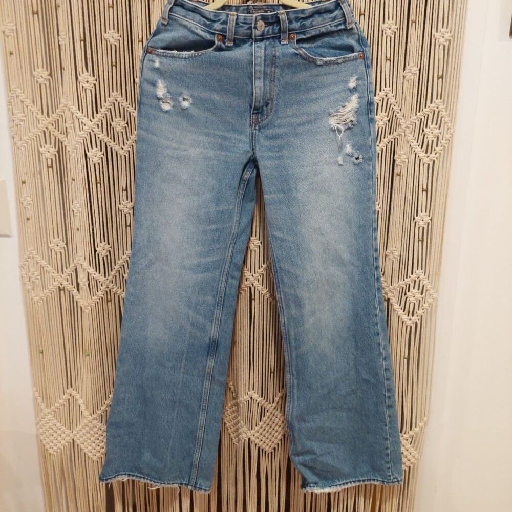 Abercrombie & Fitch Annie High Rise Wide Leg Jeans Women's Size 27 4R EUC